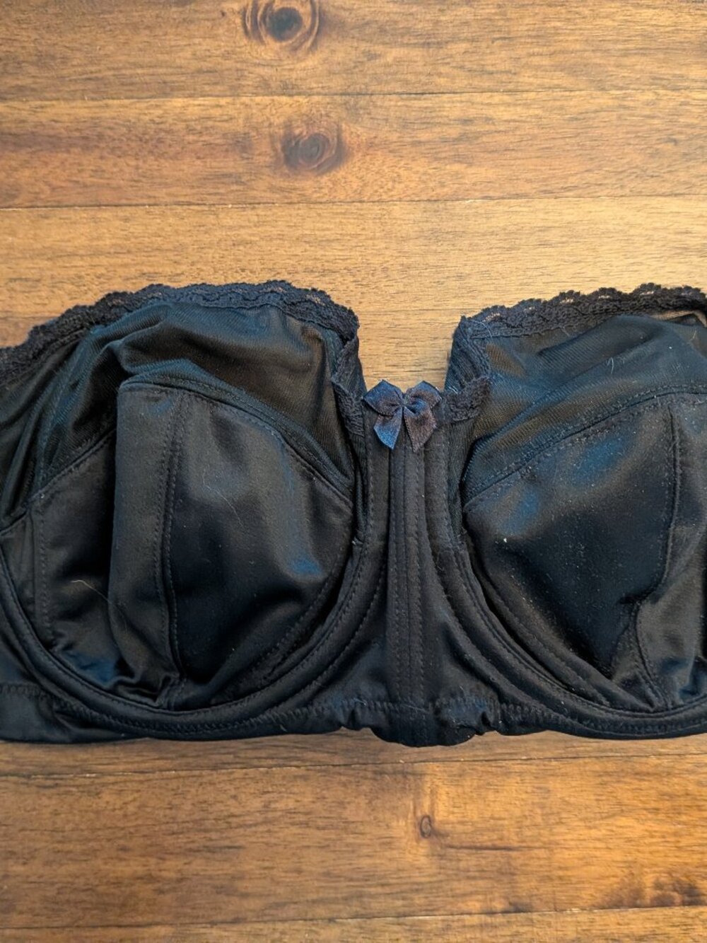 Secrets in Lace Black Strapless Bra 34DDD